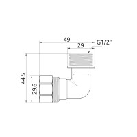 Коліно 20 * 1/2" зовнішня SD