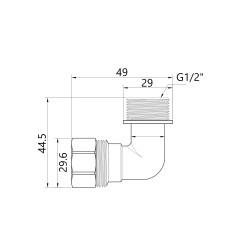 Коліно 20 * 1/2" зовнішня SD Коліно 20 * 1/2" зовнішня SD