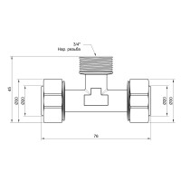 Трійник 20 * 3/4 зовнішня * 20 SD