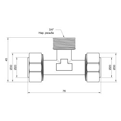 Трійник 20 * 3/4 зовнішня * 20 SD Трійник 20 * 3/4 зовнішня * 20 SD