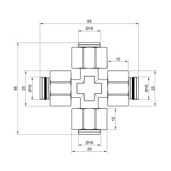 Хрестовина 16 * 16 * 16 * 16 SD