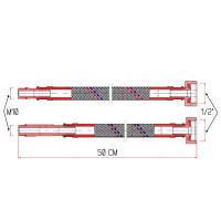 Шланг до води нержавіюче оплетення у силіконі 50см М10 (пара) Forte