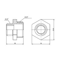 Ніпель 3/8" зовнішня * 1/4" зовнішня Forte Ніпель 3/8" зовнішня * 1/4" зовнішня Forte