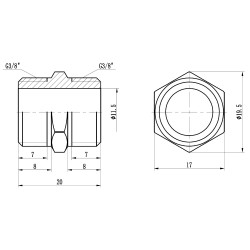 Ніпель 3/8" зовнішня * 3/8" зовнішня Forte