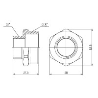 Ніпель 1 1/2" зовнішня * 1" зовнішня Forte Ніпель 1 1/2" зовнішня * 1" зовнішня Forte
