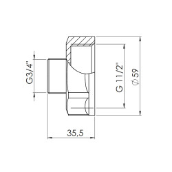 Перехід 1 1/2" внутрішня * 3/4" зовнішня Forte Перехід 1 1/2" внутрішня * 3/4" зовнішня Forte