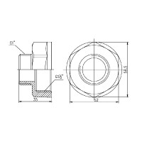Перехід 1 1/2" внутрішня * 1" зовнішня Forte Перехід 1 1/2" внутрішня * 1" зовнішня Forte