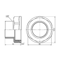 Перехід 2" внутрішня * 1 1/2" зовнішня Forte