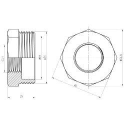 Футорка 1 1/2" зовнішня * 3/4" внутрішня Forte Футорка 1 1/2" зовнішня * 3/4" внутрішня Forte
