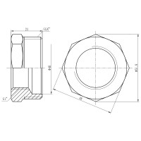 Футорка 1 1/2" зовнішня * 1" внутрішня Forte