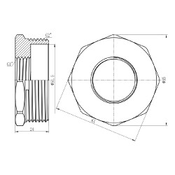 Футорка 2" зовнішня * 1" внутрішня Forte