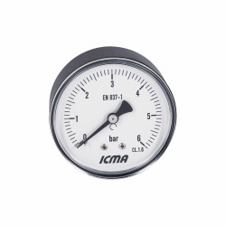 Манометр Icma 1/4" 0-6 бар, заднє підключення №243 Манометр Icma 1/4" 0-6 бар, заднє підключення №243