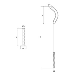 Кріплення на чавунні радіатори 10 * 280мм