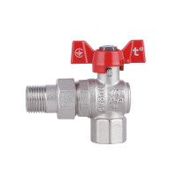 Кран кульовий з американкою 1/2 Forte кутовий