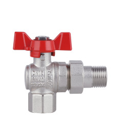 Кран кульовий з американкою 1/2 Forte кутовий Кран кульовий з американкою 1/2 Forte кутовий