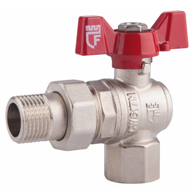 Кран кульовий з американкою 3/4" Forte кутовий Кран кульовий з американкою 3/4" Forte кутовий