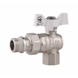 Кран кульовий "Американка" SD Forte 1\2" з антипротіканням кутовий SF223W15