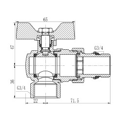 Кран кульовий "Американка" SD Forte 3\4" з антипротіканням кутовий SF223W20