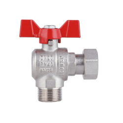 Кран кульовий 1/2" внутрішня * 1/2" зовнішня з накидною гайкою кутовий Forte Кран кульовий 1/2" внутрішня * 1/2" зовнішня з накидною гайкою кутовий Forte