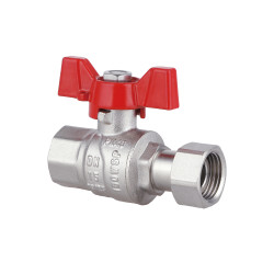 Кран кульовий 1/2" внутрішня * 1/2" внутрішня з накидною гайкою прямий Forte