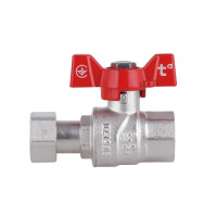 Кран кульовий 1/2" внутрішня * 1/2" внутрішня з накидною гайкою прямий Forte Кран кульовий 1/2" внутрішня * 1/2" внутрішня з накидною гайкою прямий Forte