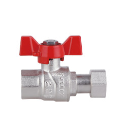 Кран кульовий 1/2" внутрішня * 1/2" внутрішня з накидною гайкою прямий Forte