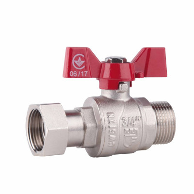 Кран кульовий 3/4" внутрішня * 3/4" внутрішня з накидною гайкою прямий Forte