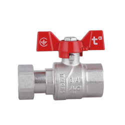 Кран кульовий 3/4" внутрішня * 3/4" внутрішня з накидною гайкою прямий Forte