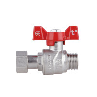 Кран кульовий 1/2" внутрішня * 1/2" зовнішня з накидною гайкою прямий Forte Кран кульовий 1/2" внутрішня * 1/2" зовнішня з накидною гайкою прямий Forte