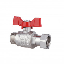 Кран кульовий 3/"4 внутрішня * 3/4" зовнішня з накидною гайкою прямий Forte