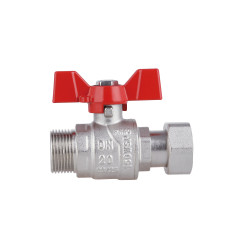 Кран кульовий 3/"4 внутрішня * 3/4" зовнішня з накидною гайкою прямий Forte