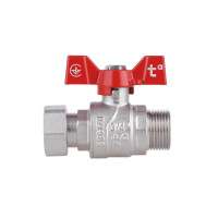 Кран кульовий 3/"4 внутрішня * 3/4" зовнішня з накидною гайкою прямий Forte