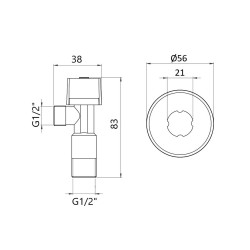 Кран приладовий SD Forte 1/2" ручка "шестигранник" SF3441515 Кран приладовий SD Forte 1/2" ручка "шестигранник" SF3441515