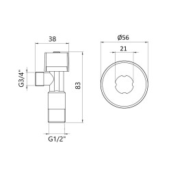 Кран приладовий SD Forte 1\2"х3\4" ручка "шестигранник" SF3441520 Кран приладовий SD Forte 1\2"х3\4" ручка "шестигранник" SF3441520