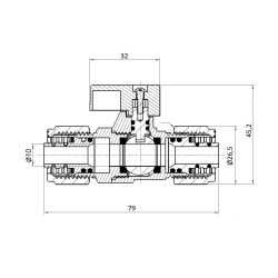 Кран кульовий 16 * 16 Forte
