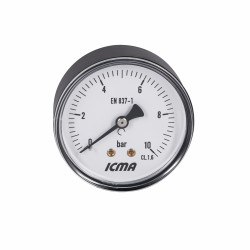 Манометр Icma 1/4" 0-10 бар, заднє підключення №243 Манометр Icma 1/4" 0-10 бар, заднє підключення №243