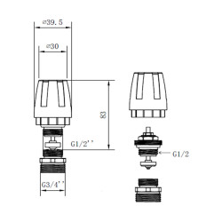 Кран термостатичний SD Forte 1\2"х3\4" для колектора SFE009