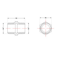 Ніпель чавунний 1" зовнішня * 1" зовнішня