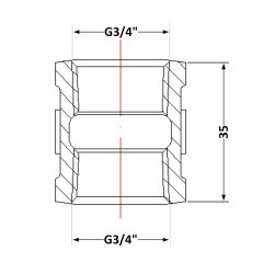 Муфта чавунна 3/4" внутрішня * 3/4" внутрішня