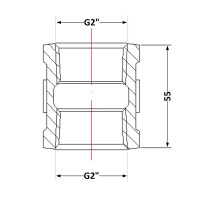 Муфта чавунна 2" внутрішня * 2" внутрішня