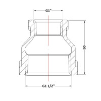 Муфта чавунна 1" 1/2" внутрішня * 1" внутрішня