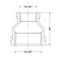 Муфта чавунна 1" 1/2" внутрішня * 1 1/4" внутрішня