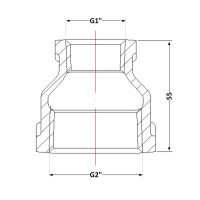 Муфта чавунна 2" внутрішня * 1" внутрішня