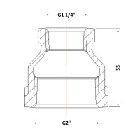 Муфта чавунна 2" внутрішня * 1 1/4" внутрішня