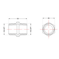 Ніпель чавунний 1 1/4" зовнішня * 1 1/4" зовнішня