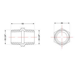 Ніпель чавунний 1 1/4" зовнішня * 1 1/4" зовнішня