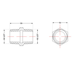 Ніпель чавунний 1" 1/2" зовнішня * 1 1/2" зовнішня