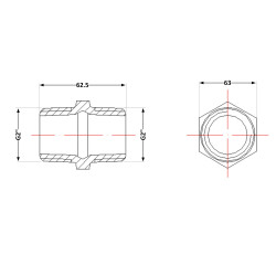 Ніпель чавунний 2" зовнішня * 2" зовнішня