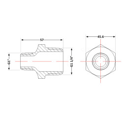 Ніпель чавунний 1 1/4" зовнішня * 1" зовнішня