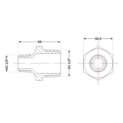 Ніпель чавунний 1 1/2" зовнішня * 1 1/4" зовнішня
